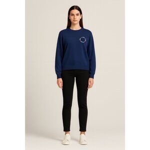 NWT Love Moschino Basic Logo Embroidered Crew Neck Sweater